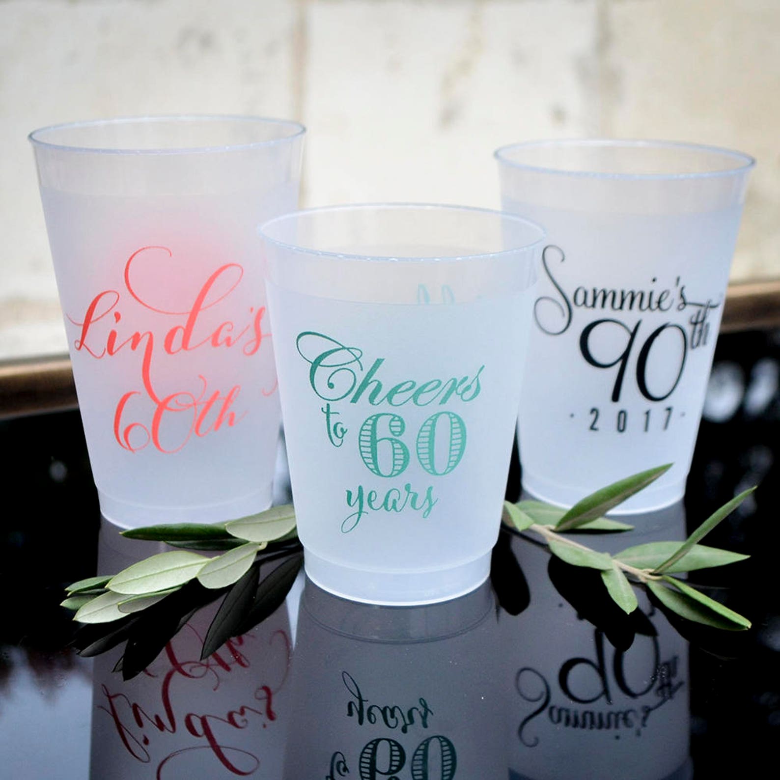 Milestone Birthday Party Cups Personalized Cups 50th Etsy