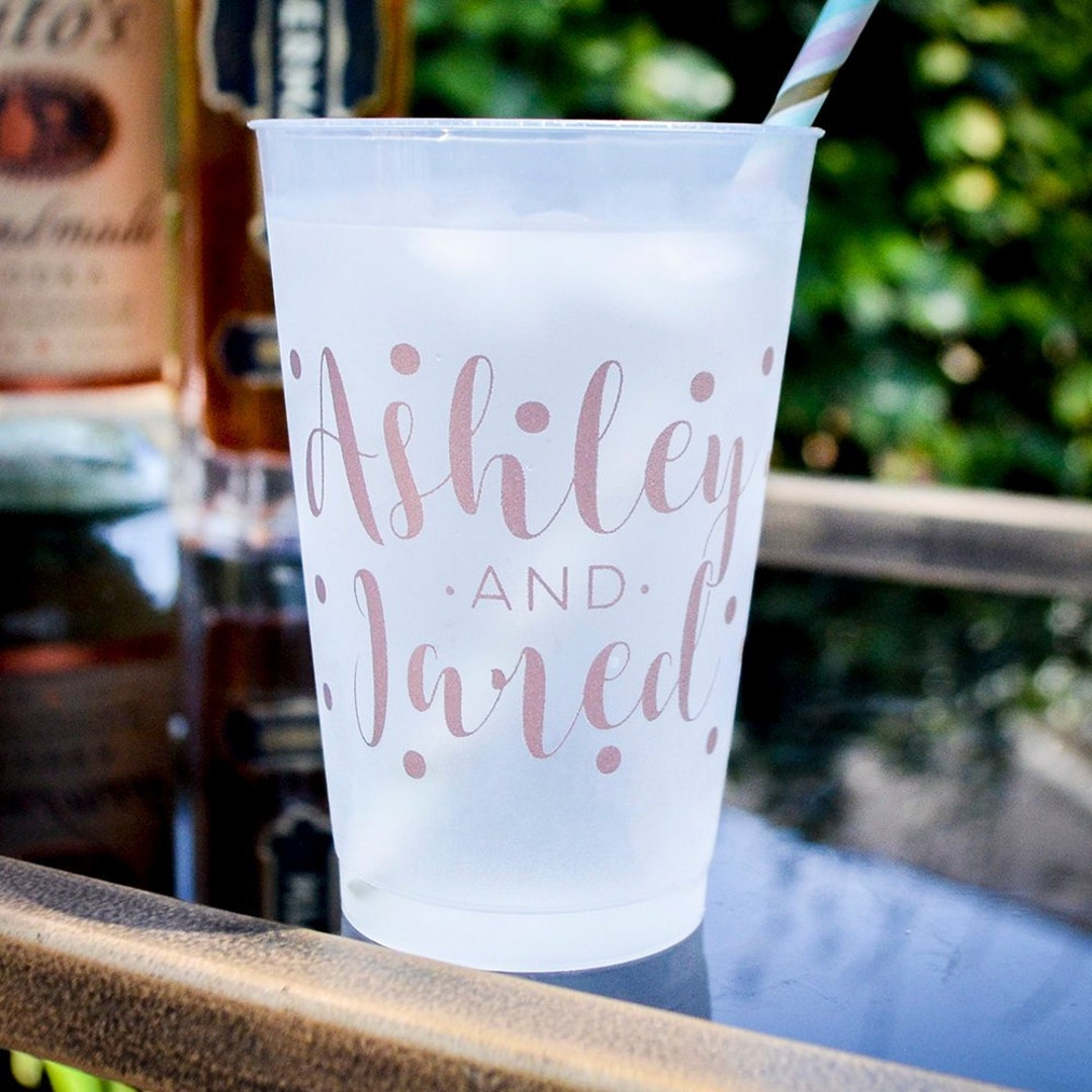 Copas de boda de oro rosa, vasos de plástico de oro rosa, recepción de  boda, fiesta de compromiso, cena de ensayo, taza irrompible, regalos de  fiesta ..., image size:1080x1080