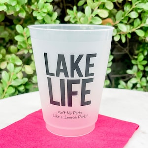 Lake Life Shatterproof Party Cups, Personalized Shatterproof Plastic Cups, Printed Party Favors, Pool Party, Lake House Cup, Lake House Cups