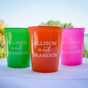 Personalized Wedding Cups, Customized Stadium Cups, Party Cup Favors, Personalized Plastic Cups, Monogrammed Cups, Party Cups, Wedding Favor