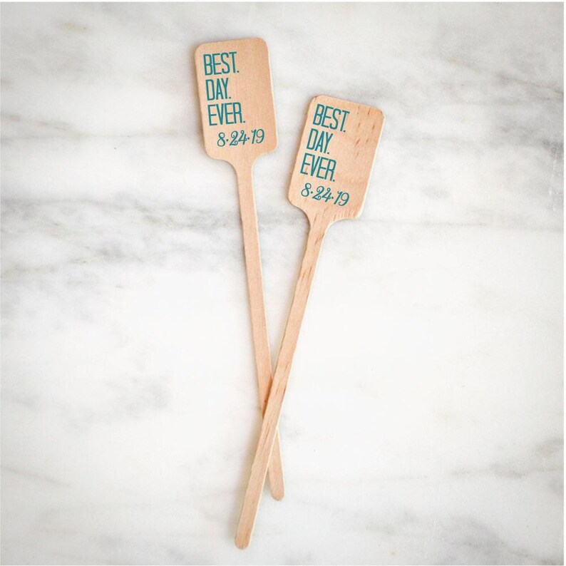 Drunk on Love Wooden Stir Sticks, Personalized Drink Stirrers, Custom Wedding Cocktail Stirrers, Custom Wedding Swizzle Sticks, Stir Sticks image 3