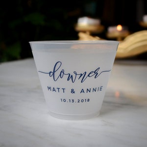 Printed Wedding Cups, Wine Cups, Cups for Wine, Frosted Cups, Plastic Party Cups, Shatterproof Cups, Monogrammed Cups, Custom Wedding Cups
