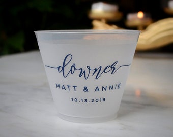 Printed Wedding Cups, Wine Cups, Cups for Wine, Frosted Cups, Plastic Party Cups, Shatterproof Cups, Monogrammed Cups, Custom Wedding Cups