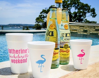 Personalized Bachelorette Party Foam Cups, Custom Bachelorette Styrofoam Cups, Printed Foam Beach Cups, Personalized Party