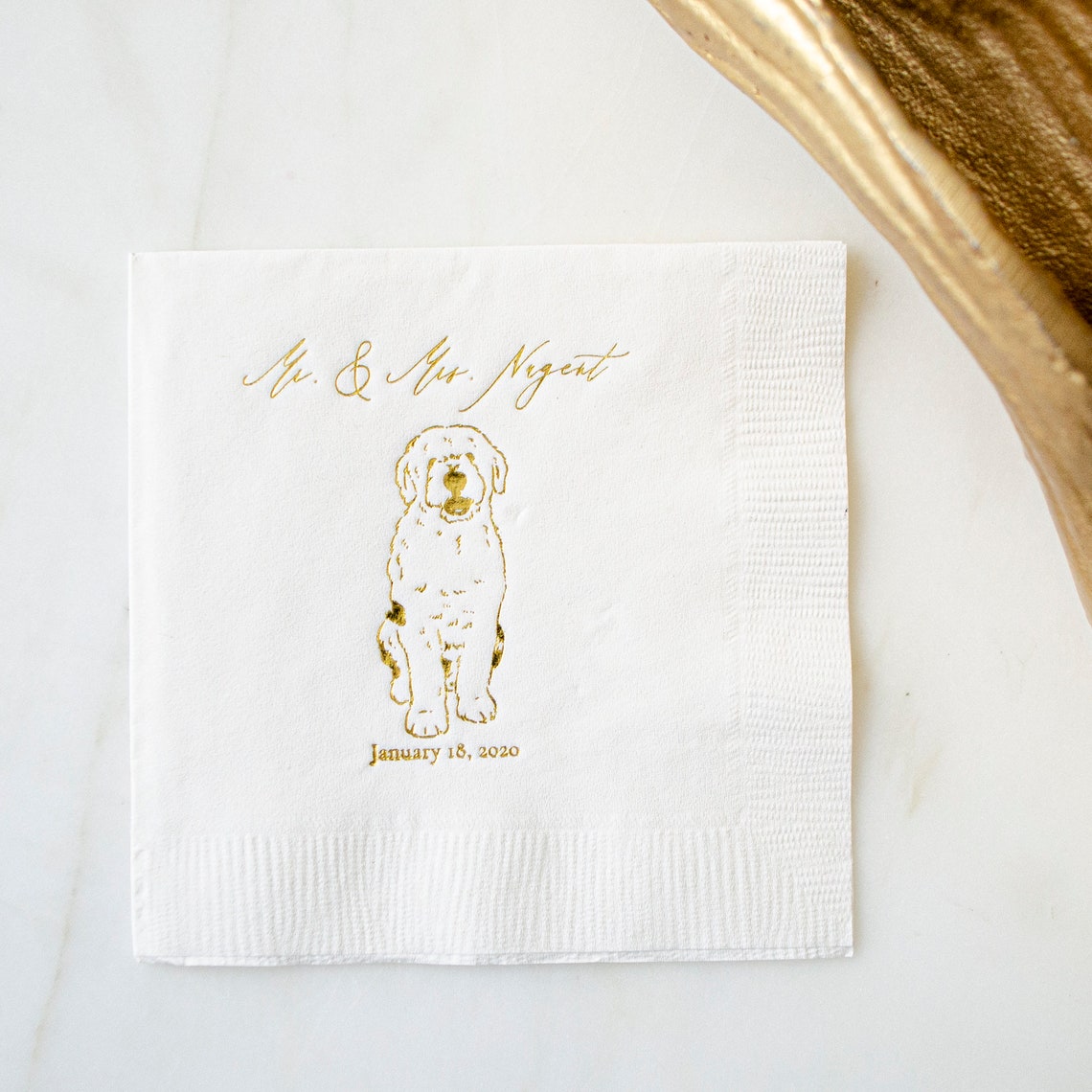 Dog Cocktail Napkins Dog Lover Wedding Decor Pet Wedding Etsy