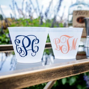 Personalized Wine Frosted Cups, Monogram Shatterproof Cups, Frost Flex Wedding Cups, Party Cups, Printed Wine Cups, Cocktail Party Cups