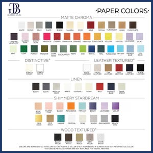 a collection of various paper colors, including matte chrome, leather textures, and wood textures, presented in a visually appealing manner.