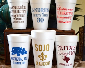 Custom Printed Foam Party Cups, Personalized Birthday Styrofoam Cups, Birthday Party Cups, Party Decor, Printed Party Favors