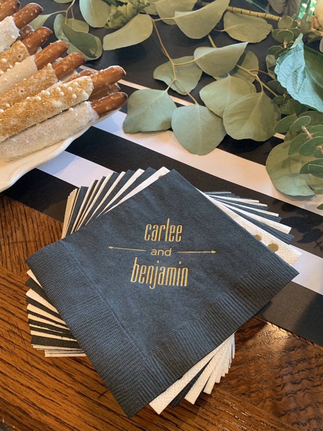 Personalized Wedding Cocktail Napkins, Printed 3 Ply Party Napkins