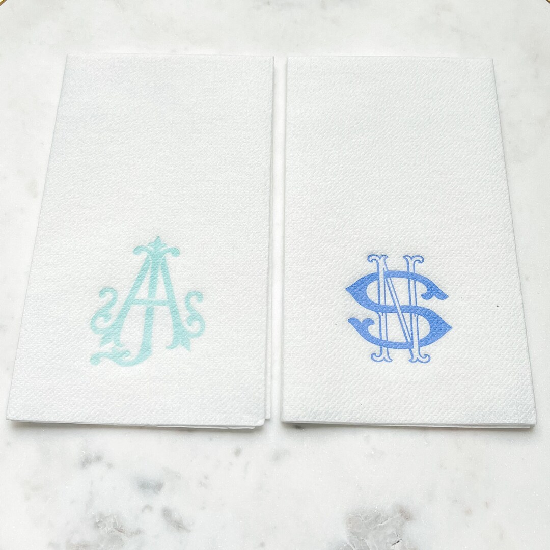 Colorful Monogram Linen-like Guest Towels, Housewarming Party Gifts ...