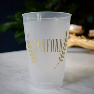 Personalized Anniversary Cups, Frosted Plastic Party Cups, Shatterproof Drink Cups, 25th Wedding Anniversary Cups, 50th Anniversary Favors