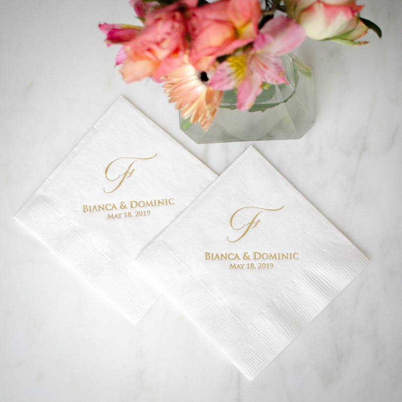 Wedding Reception Napkins Custom 3 Ply Cocktail Napkins Etsy