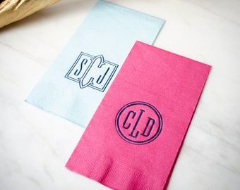 Monogram Guest Towels, Custom Printed Napkins, Rehearsal Dinner, Guest Bathroom Disposable Hand Towels, Hostess Gifts, Housewarming Party
