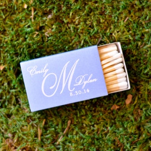 Custom Matchboxes with Names and Initial - Personalized Wedding Favors, Custom Printed Wedding Matches