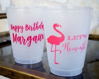 Custom Birthday Party Cups, Shatterproof Cups, Personalized Cups, Birthday Favors, Birthday Party Cups, Frosted Plastic Cups, Birthday Party