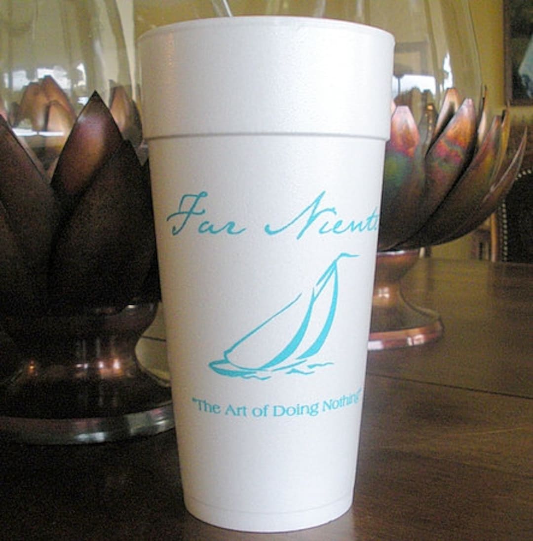 Personalized Styrofoam Party Cups, Customizable Nautical Foam Cups