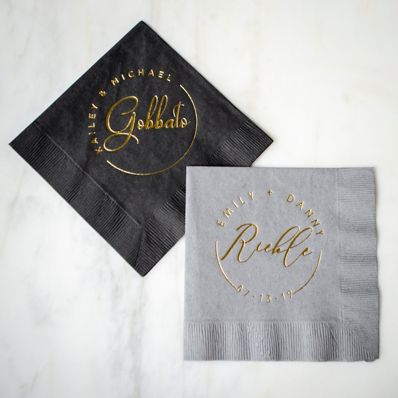 Custom Printed Ivory Wedding Napkins Cocktail Napkins Etsy