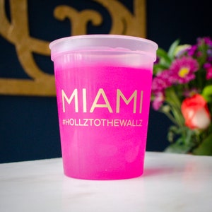 Miami Bachelorette Party Cups, Color Changing Party Cups, Girls Weekend Mood Cups, Beach Bash, Bridal Party Gift, Custom Cups, Plastic Cups