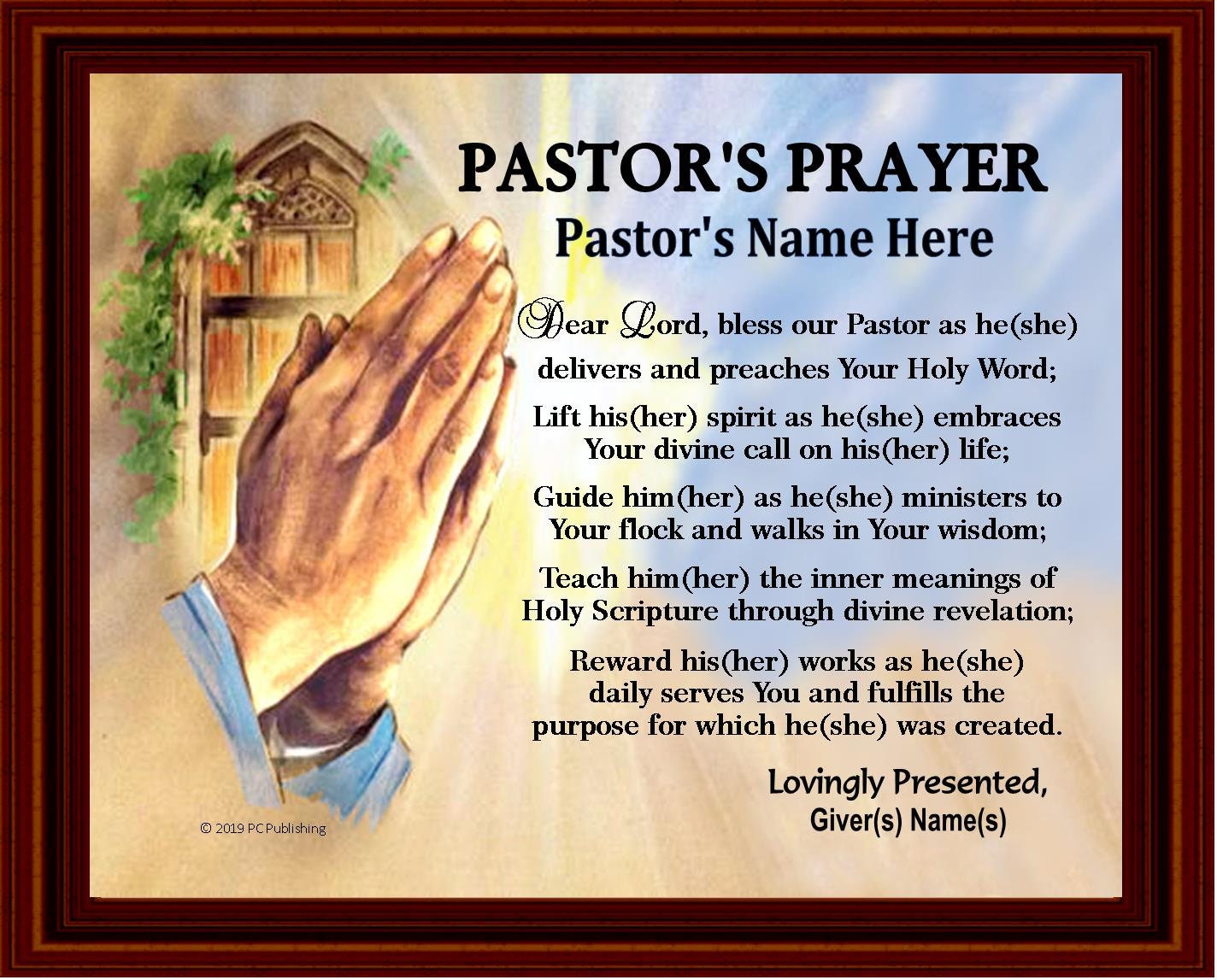 Pastor Prayer Appreciation Anniversary Thank You Personalized Etsy UK
