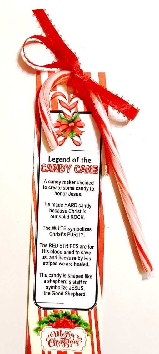 CHRISTMAS Legend of the Candy Cane Bookmark tag, Candy Cane Legend ...