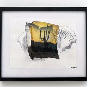 Polaroid Lift, Sonoran Sunset, Desert Art, Desert Sunset Print, Wall Art, Framed Art
