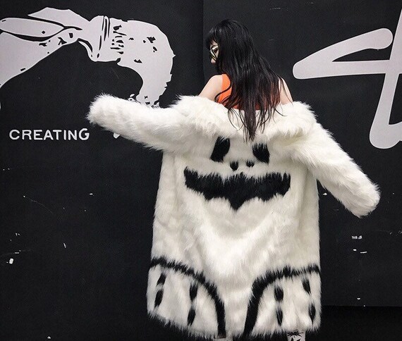 Devil Ghost Face Joker White Faux Fur 