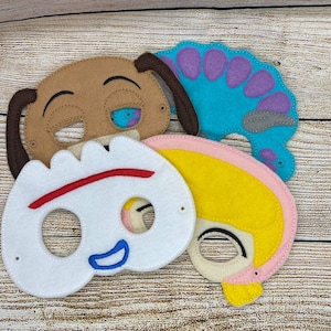 Toy Story Inspired Mask Set - Forky - Trixie - Bo Peep - Slinky Dog