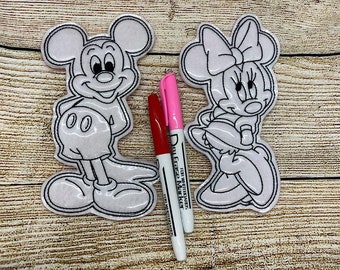 Muñecos garabatos de Mickey y Minnie