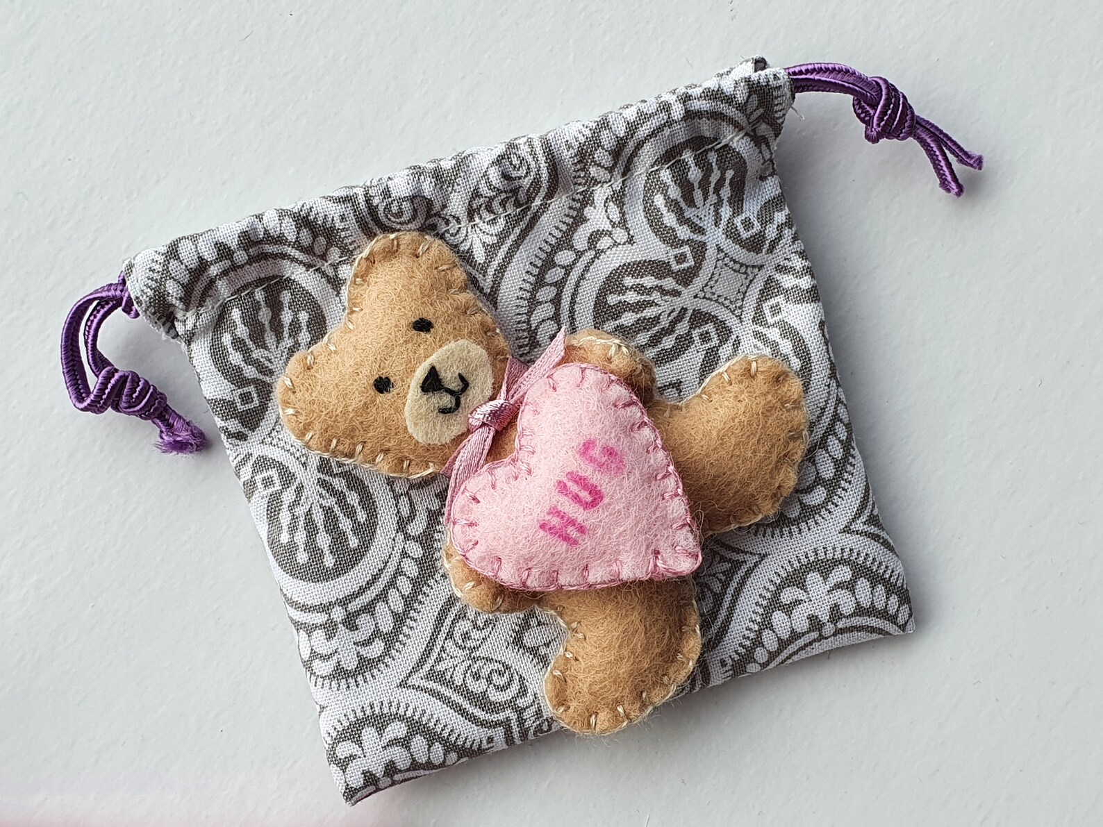 Personalised bear hug pocket hug teddy bear hug heart hug Etsy