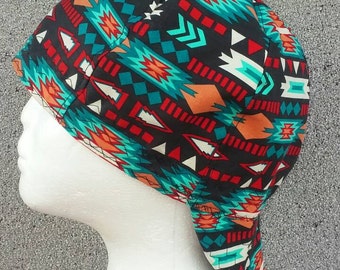 Black-Turquoise Red Blanket Welding Cap