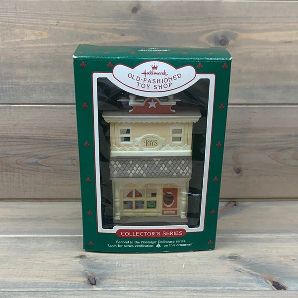 Hallmark Christmas Ornament - Old Fashioned Toy Shop - 1985 - Nostalgic Dollhouse Series