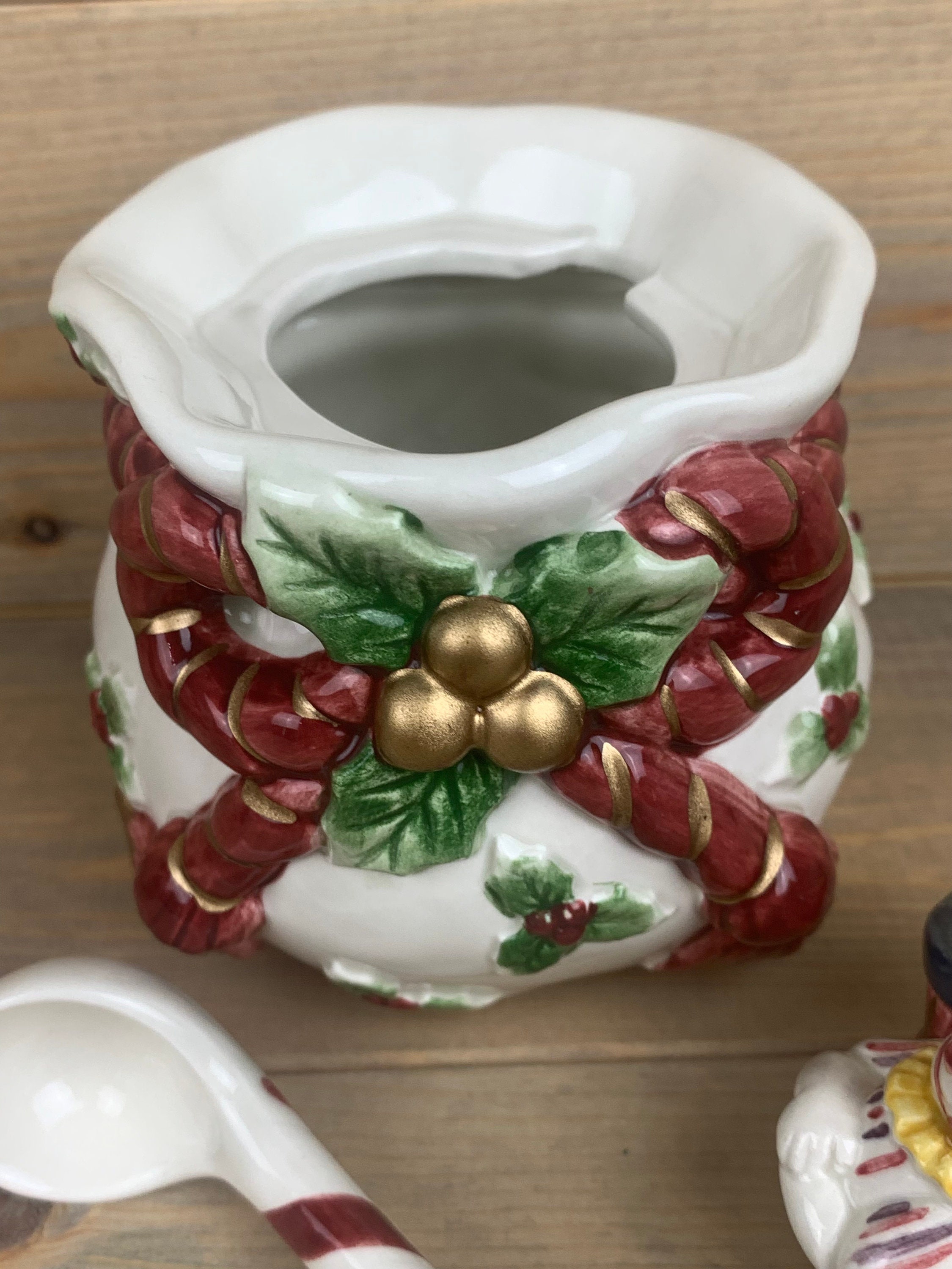 Fitz and Floyd Christmas Cream and Sugar Set Etsy