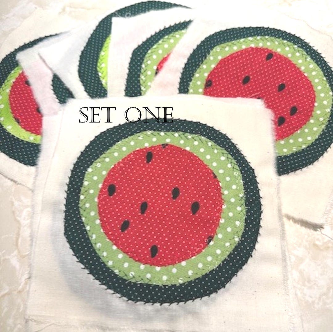Watermelon Block Set WATERMELON BULLSEYE BLOCKS, Six and Half Inch Squares, Choose Variation ...