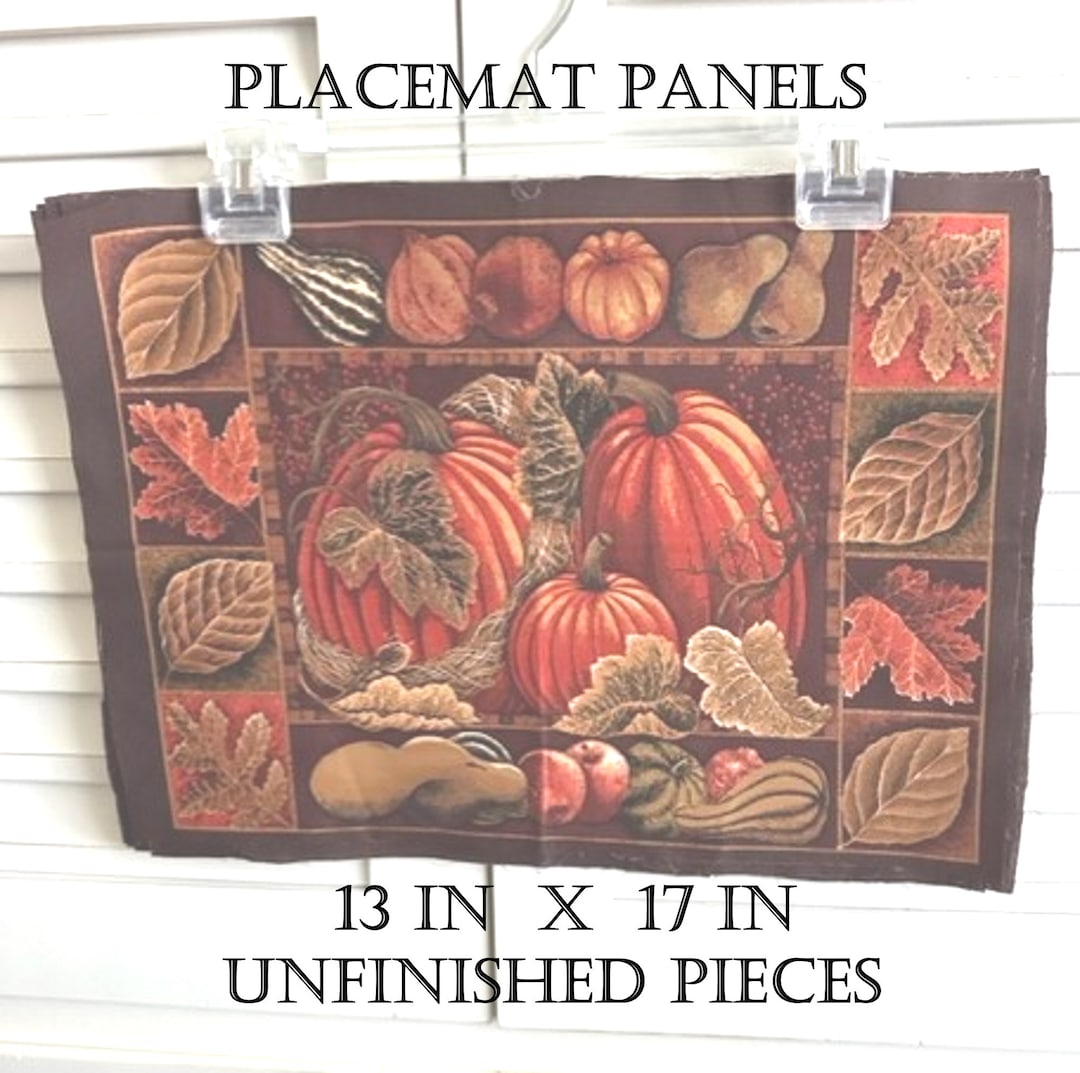 12 PLACEMAT PANELS, FALL Theme, Thanksgiving Holiday, Table Decor