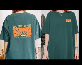 Retro Sunshine Graphic T-shirt: Garment-Dyed Comfort Colors Tee