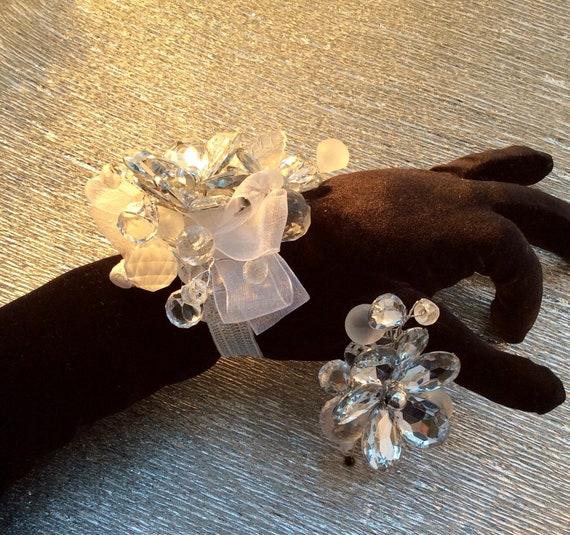 silver prom corsage