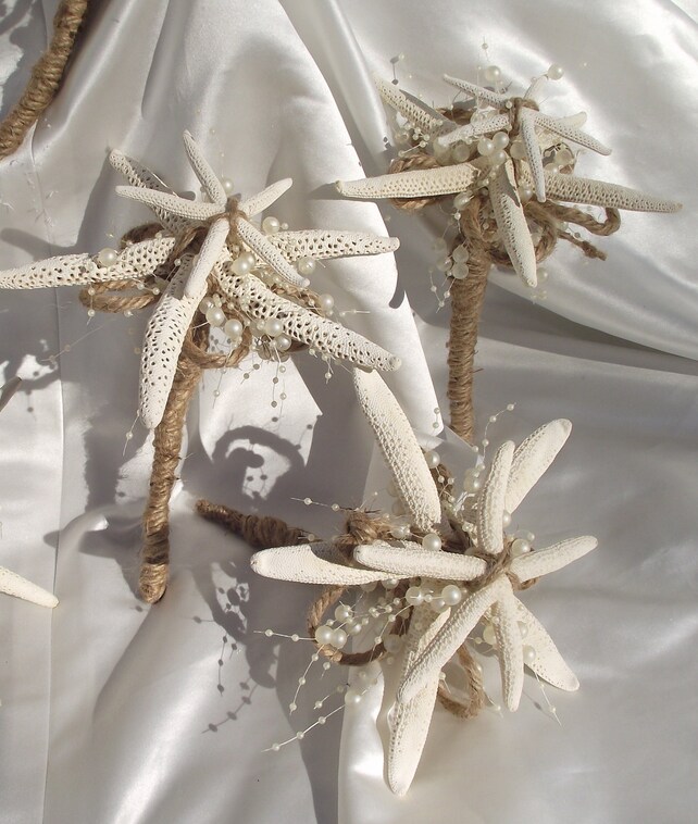 Set Of 3 Starfish Simple Bouquet Affordable Beach Bouquet Beach
