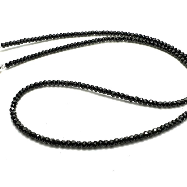 Natural Black Spinel Necklace Sterling Silver 925 , Gold Filled, Rose Gold Filled, or Solid 14k Gold White or Yellow