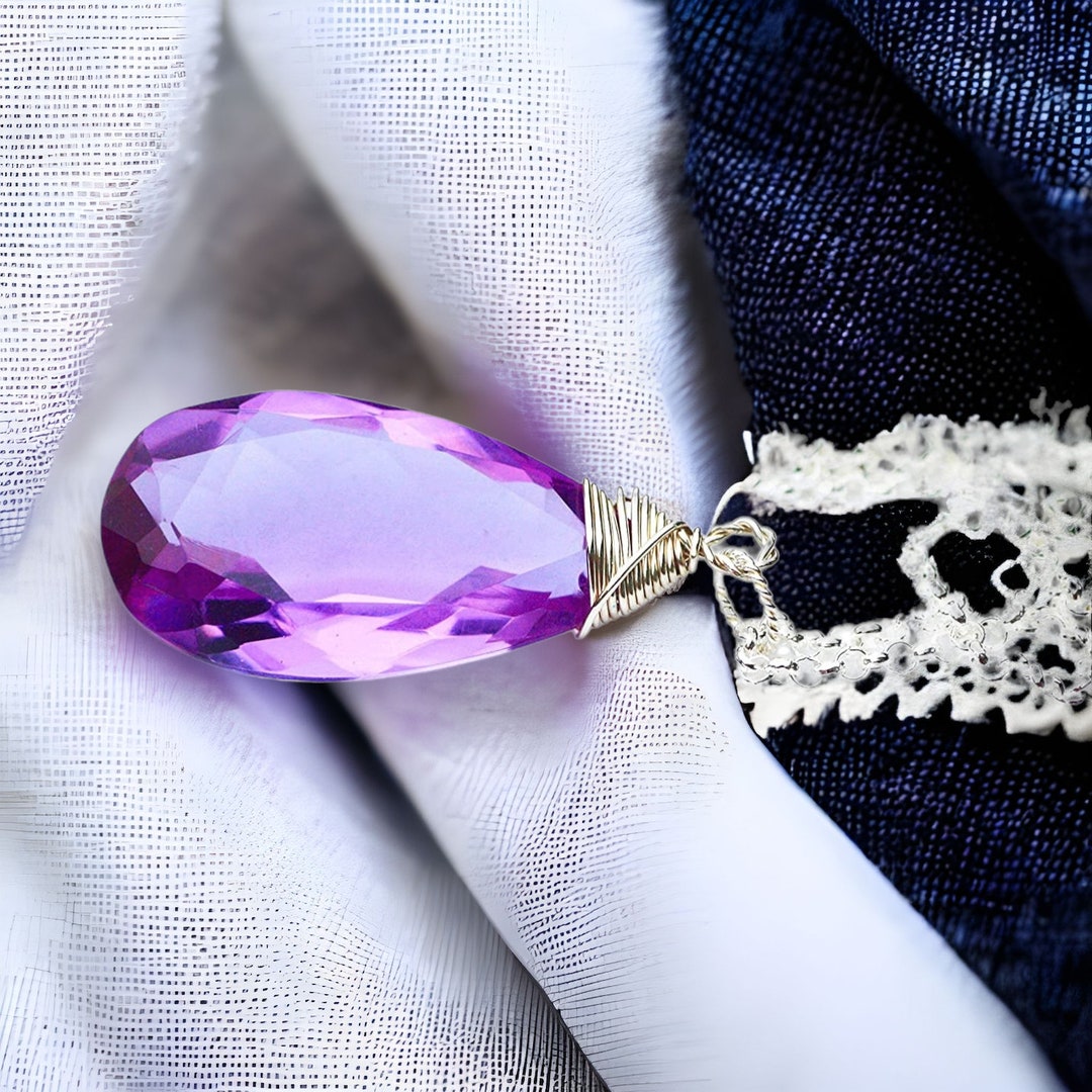 Color Change Amethyst Pendant in Solid Sterling Silver Etsy
