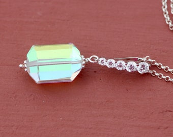 Rainbow Moonstone Pendant Sterling Silver 925 , June Birthstone