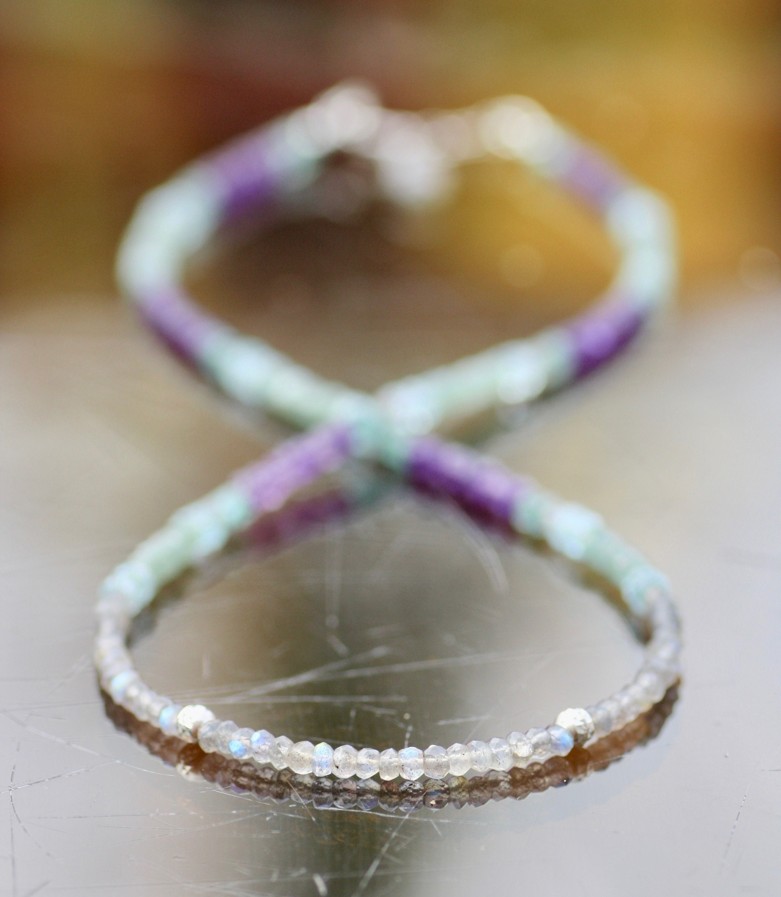 Natural Labradorite Amethyst Alexandrite Necklace Solid 14k Etsy