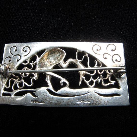Vintage Sterling Silver Rectangular Marcasite Bro… - image 2