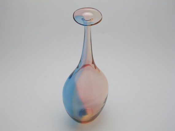 Vintage Signed Kosta Boda Blown Art Glass Fidji Bottle K Etsy