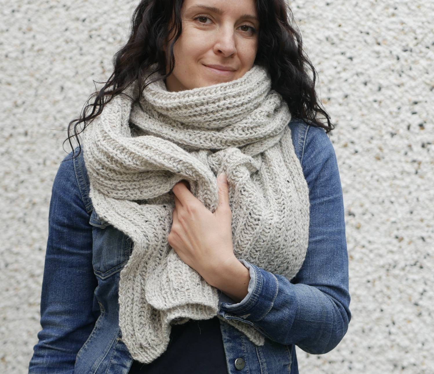Echarpe en tricot d'alpaga - Echarpe pour femme - Très longue écharpe ...