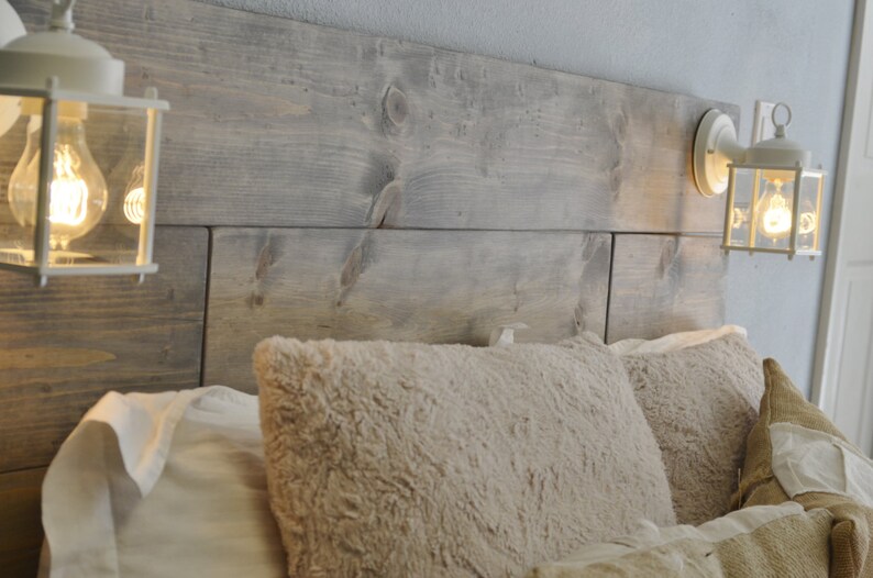 Wood Headboard with White Built in LightingCordoba Etsy