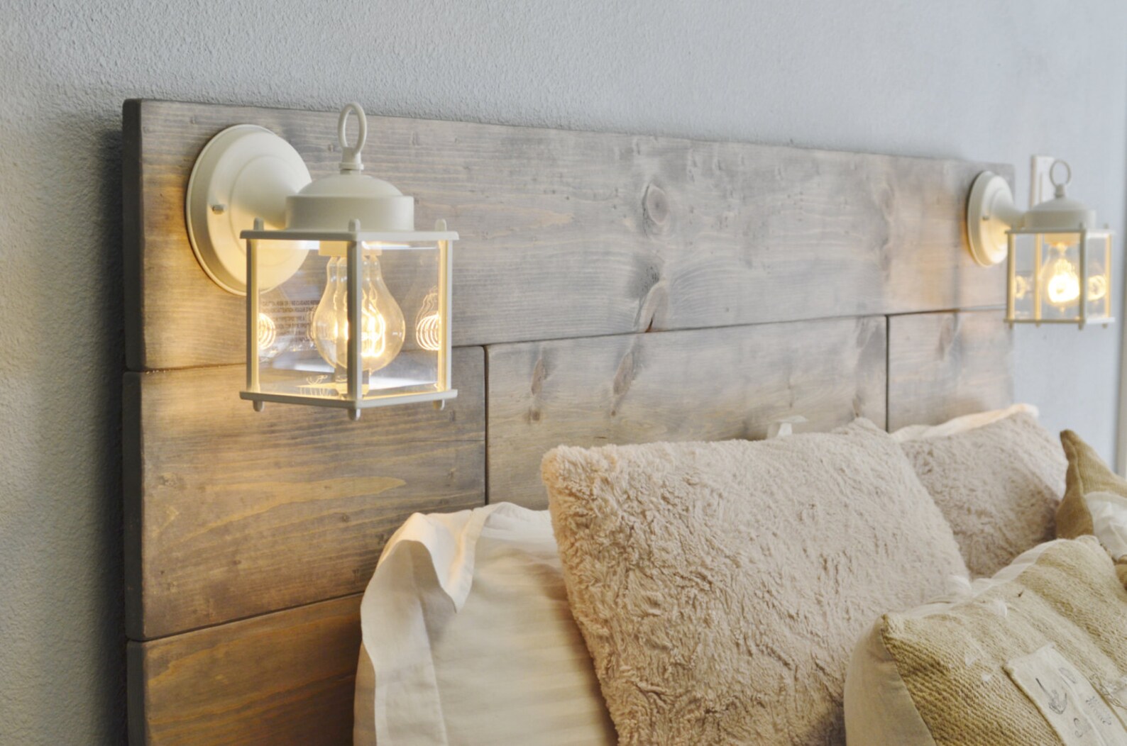 Wood Headboard with White Built in LightingCordoba Etsy