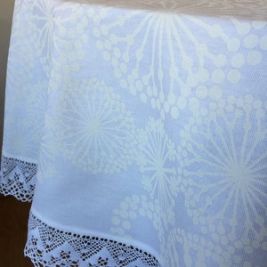 Round Tablecloth With Lace White Printed Fabric Cotton Oval Tablecloth Wedding