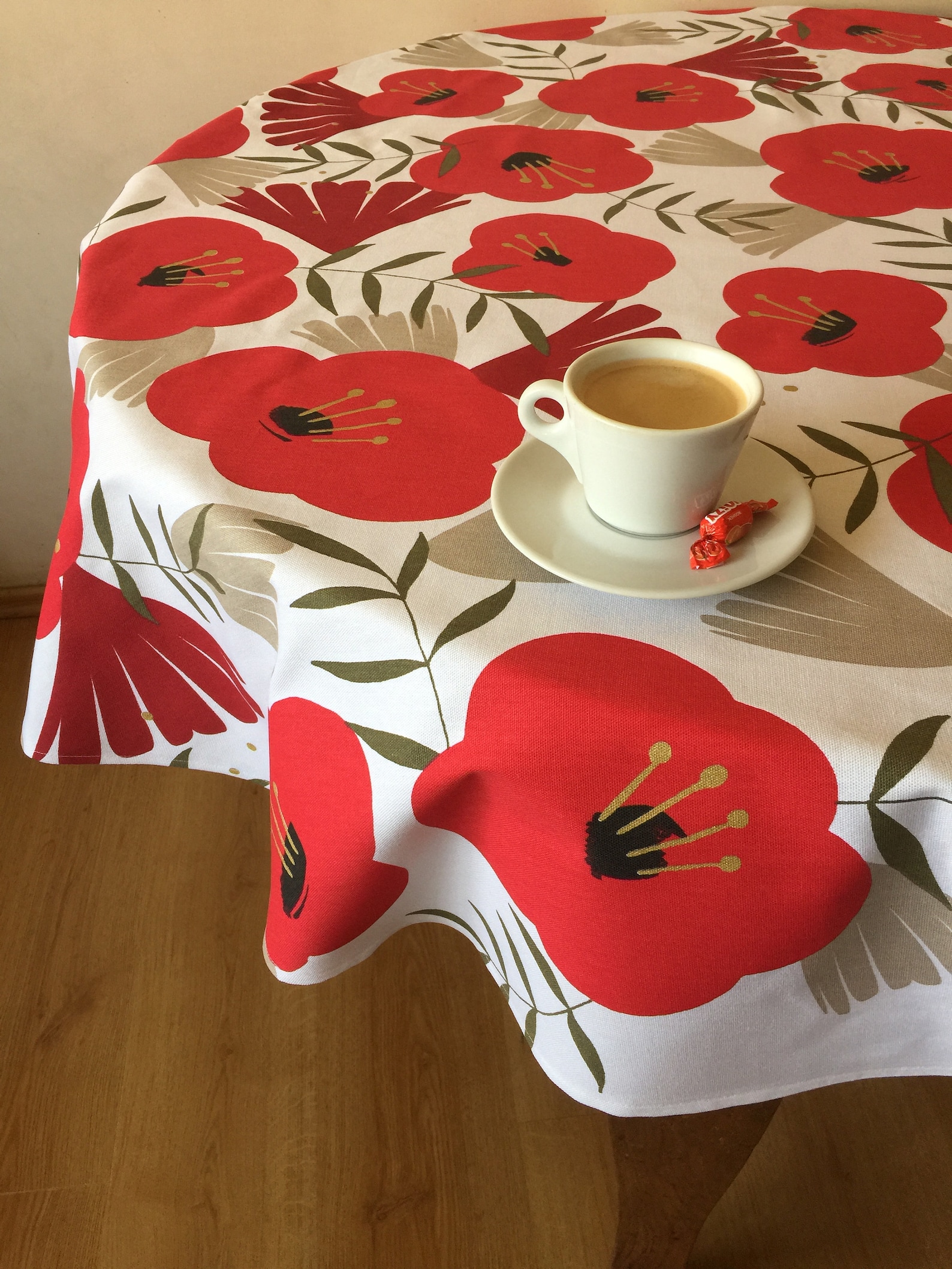 Red Poppies Tablecloth Round Tablecloth Oval Tablecloth Square Etsy