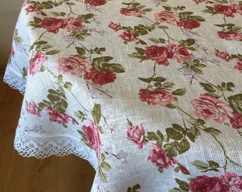 Rose Tablecloth - Etsy