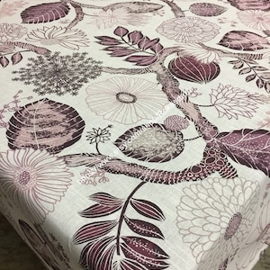 Round Tablecloth Oval Square Rectangle Cotton Tablecloth Purple in White Modern Custom Tablecloth
